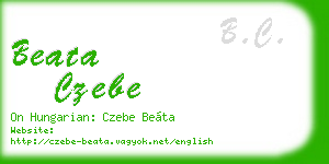 beata czebe business card