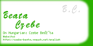 beata czebe business card